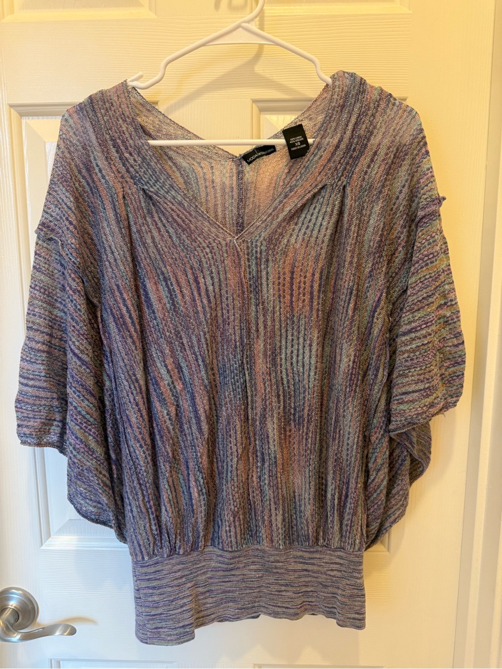Moda International Multicolor Ribbed Knit Swim Coverup - Lavender Blue Peach